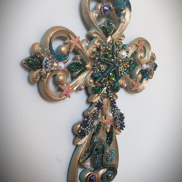 Wall cross, Beach inspired handmade cross - Picture 9 of 9